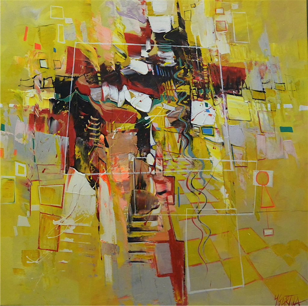 MIXED EMOTION ACRYLIC ON CANVAS 120 X 120 CM by Paul Ygartua