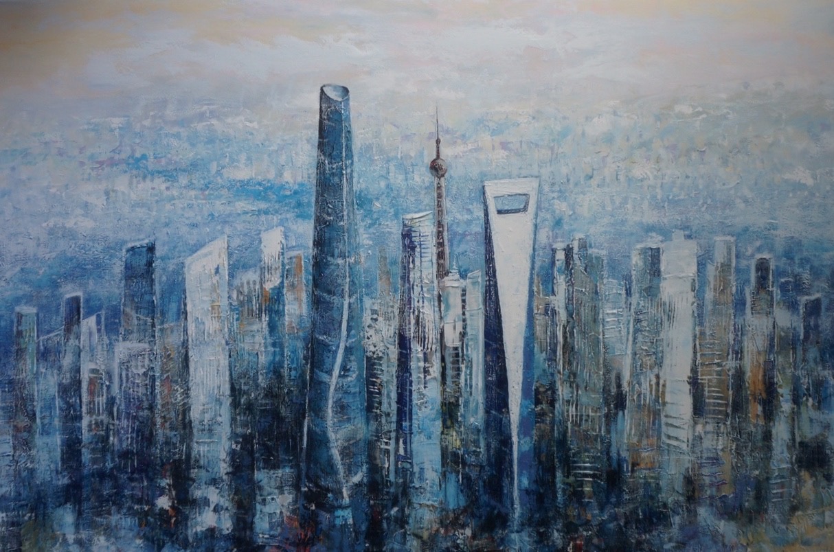 Shanghai City of the Future - 120 X 180 CM by Paul Ygartua